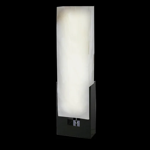 D05 rectangle alabaster floor lamp photographed lit against a black background