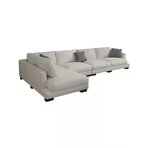 E03 off white corner sofa with a 3-seater and extended chaise section