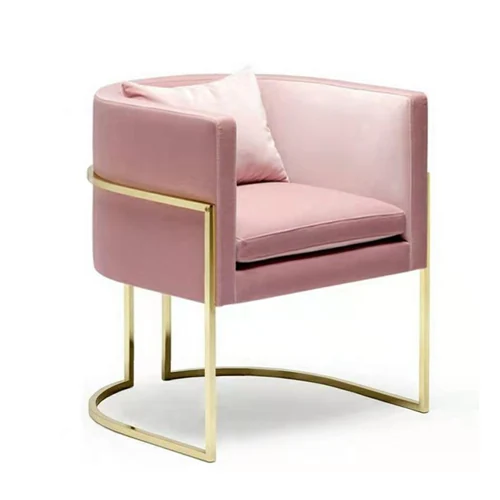 E12 Coral accent chair with solid wood and stainless steel frame, foam and fiber cushion, and velvet upholstery