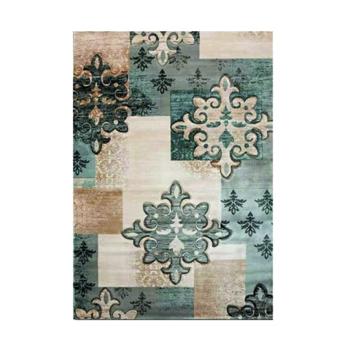 F12 Turkey Rug Grey in a rectangular shape, 1700 mm by 2400 mm, showing the patterned surface