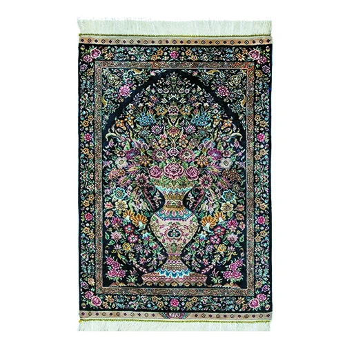 F10 Silk Blossom Pattern Rug laid flat with detailed floral design