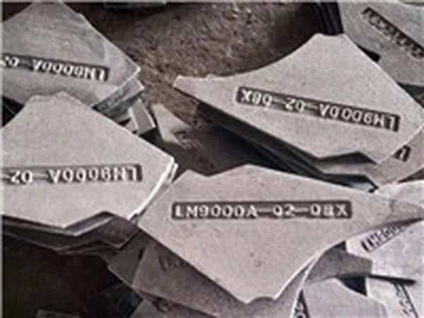 Marked Wear Plates supplied for castings for cement and lime plants