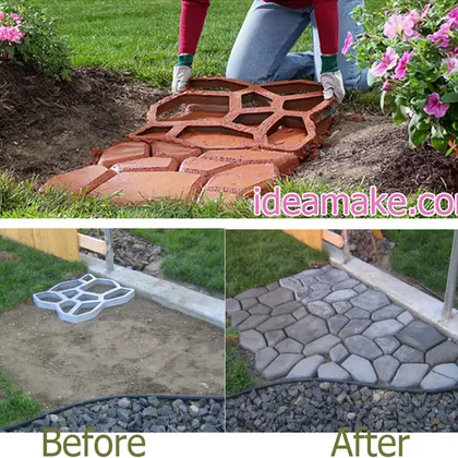 DIY Concrete Garden Slab Mold Path Maker Mold Paving Mold Garden Brick Mold view 3