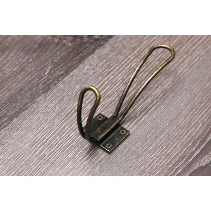 Heavy Duty Rustic Entryway Hooks – 10 Pack of Wall Mounted Vintage Double Coat Hangers with Four Extra Long Bronze Metal Screws Included view 2