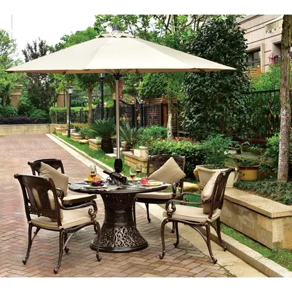 High Strength Waterproof Cast Aluminum Outdoor Garden and Patio Furniture Set