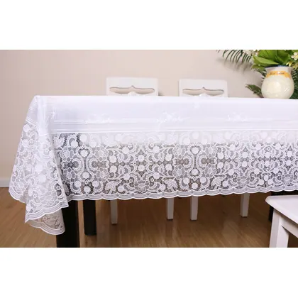 JDM 100% Waterproof Pvc Lace Rectangle Vinyl Table Cloth Table Cover 54x72inch 137x180cm view 2