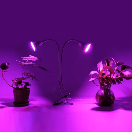 JDM 10W Dual Head LED Grow Light Plant Grow Light with 360 Degree Adjustable Gooseneck for Indoor Plants view 3
