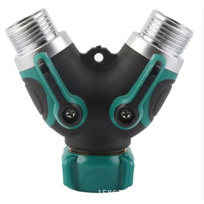 JDM 2 Way Y Hose Connector Garden Splitter with Comfortable Rubberized Grip for Easy Life