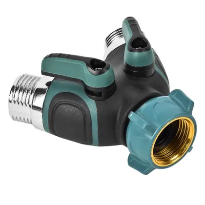 JDM 2 Way Y Hose Connector Garden Splitter with Comfortable Rubberized Grip for Easy Life view 2