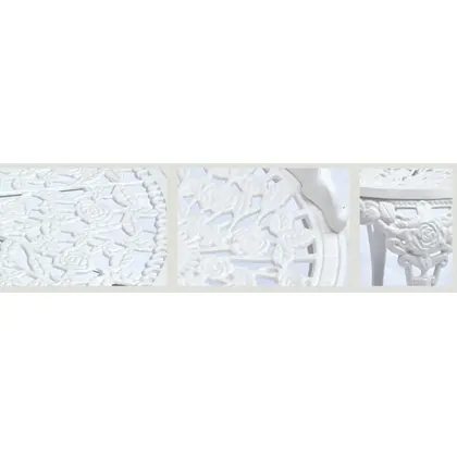 JDM 3PC Rose Design White Bronze Biscayne Cast Aluminum Patio Furniture view 2
