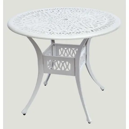 JDM 5pc Aluminum Outdoor Table and Chairs White Cast Aluminum Patio Furniture view 2