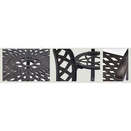 JDM 5pc Round Cast Aluminum Patio Table Set view 4