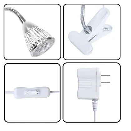 JDM 5W Plant Light with Spring Clamp and 360°Flexible Gooseneck Arm for Indoor Plant view 3