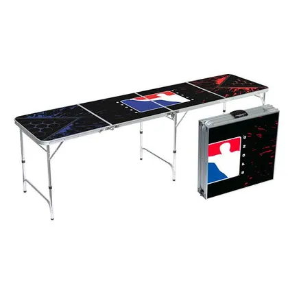 JDM 8 Feet Aluminum Portable Folding Splatter Edition Beer Pong Game Table