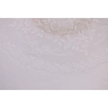JDM Best Selling White Color 100% Deluxe Lace Round Vinyl Table Cloth 72inch 180cm view 2