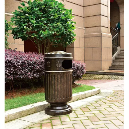JDM Cast Aluminum Outdoor Rubbish Bins Outdoor Trash Can