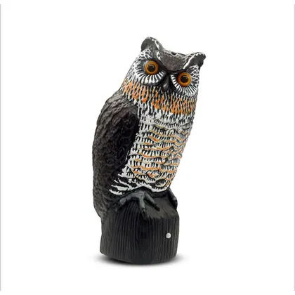 JDM Defense Electronic Motion Activated Solar Powered Sensor Scarecrow Owl Realistic Owl