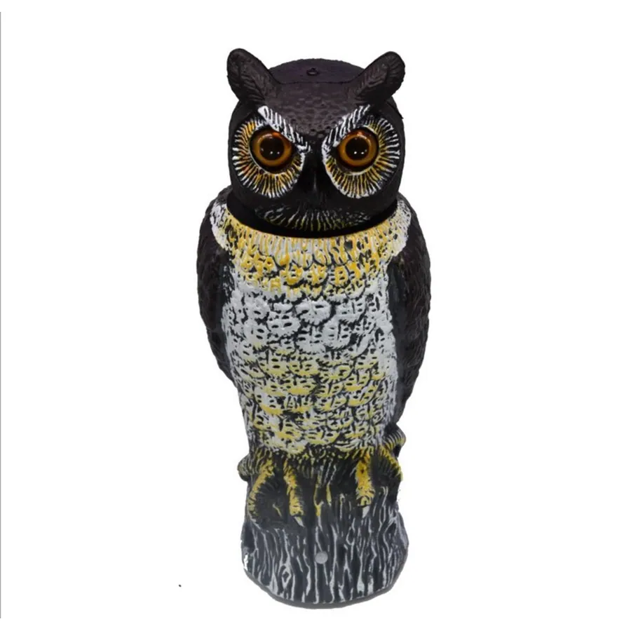 JDM Hotsale Decorative Outdoor Plastic Wind Rotating Head Bird Garden Owl