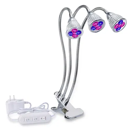 JDM Hotsale Three Head Led 15w Grow Light Bulbs 15W Clip on Plant Grow Lamp