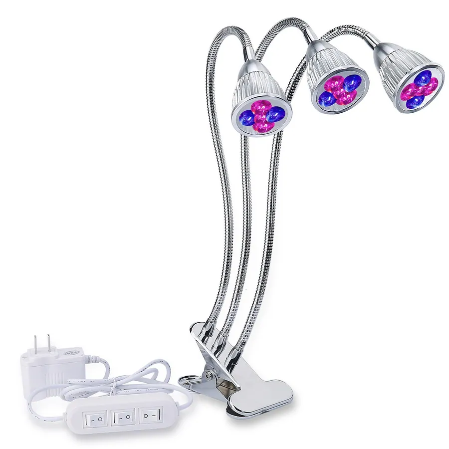 JDM Hotsale Three Head Led 15w Grow Light Bulbs 15W Clip on Plant Grow Lamp