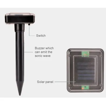 JDM New Solar Portable Mouse Mole Gropher Ultrasonic Solar Pest Repeller view 4