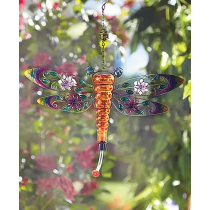 JDM Original Design Dragonfly Metal and Glass Hummingbird Feeders view 2