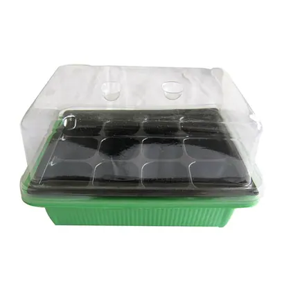 JDM PET Material Plastic 12 Cells Seed Tray Mini Greenhouse Propagator 19*15*11cm
