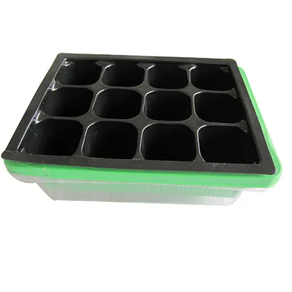 JDM PET Material Plastic 12 Cells Seed Tray Mini Greenhouse Propagator 19*15*11cm view 3