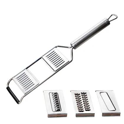 JDM Stainless Steel Vegetable Grater Shredder Cutter Julienne Slicer with 3 Blades