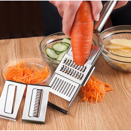 JDM Stainless Steel Vegetable Grater Shredder Cutter Julienne Slicer with 3 Blades view 2