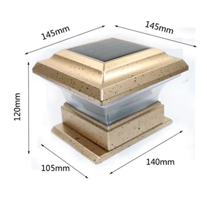 Outdoor Waterproof IP55 Bronze Solar Garden Fence Post Cap Light Deck CE