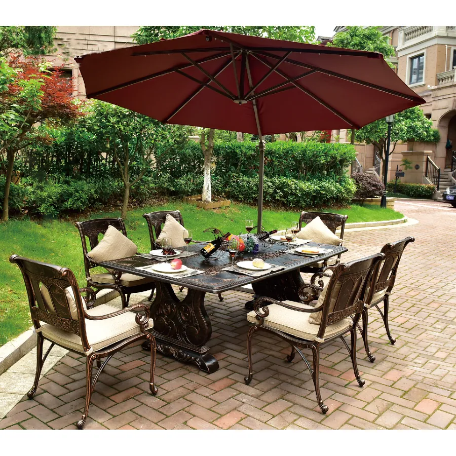 Waterproof Garden Metal Dinning Set, Cast Aluminum Furniture Patio Bar Furinture