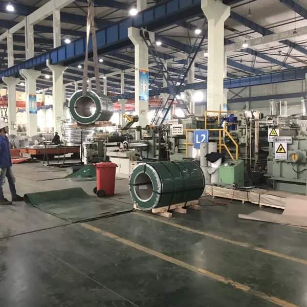Galvanized sections staged for container loading