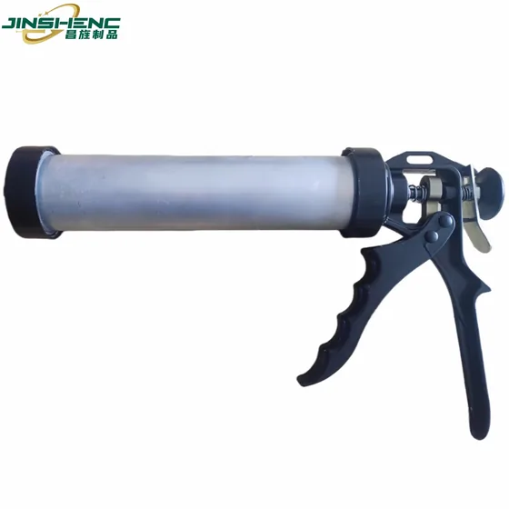 JS-8607-9" 9 inch aluminum barrel single component applicator sausage pack silicone sealant gun view 5