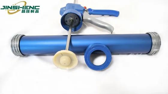 JS8634 high quality heavy duty nine bearing sausage pack silicone caulking gun(with dust cover) view 4