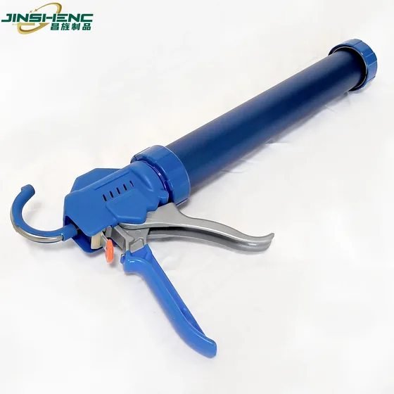 JS8634 high quality heavy duty nine bearing sausage pack silicone caulking gun(with dust cover) view 2