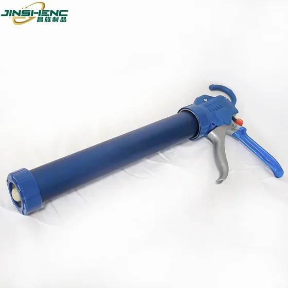 JS8634 high quality heavy duty nine bearing sausage pack silicone caulking gun(with dust cover) product photo