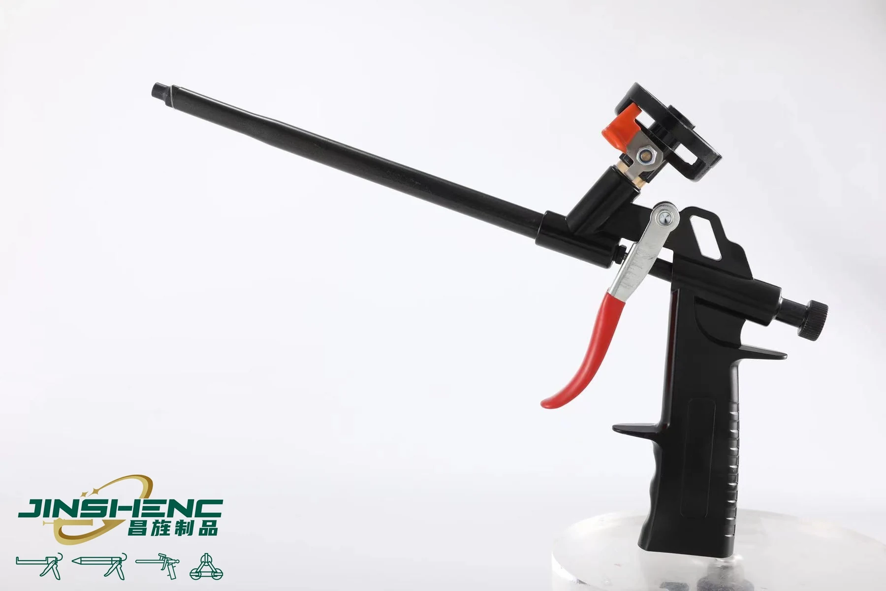 JS8621-G All Black Metal Foam Gun with ON/OFF valve (plastic dipping trigger)