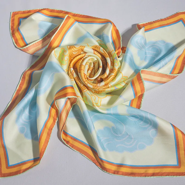 14mm Silk Twill Custom Scarf Hand Hem Roll Scarf