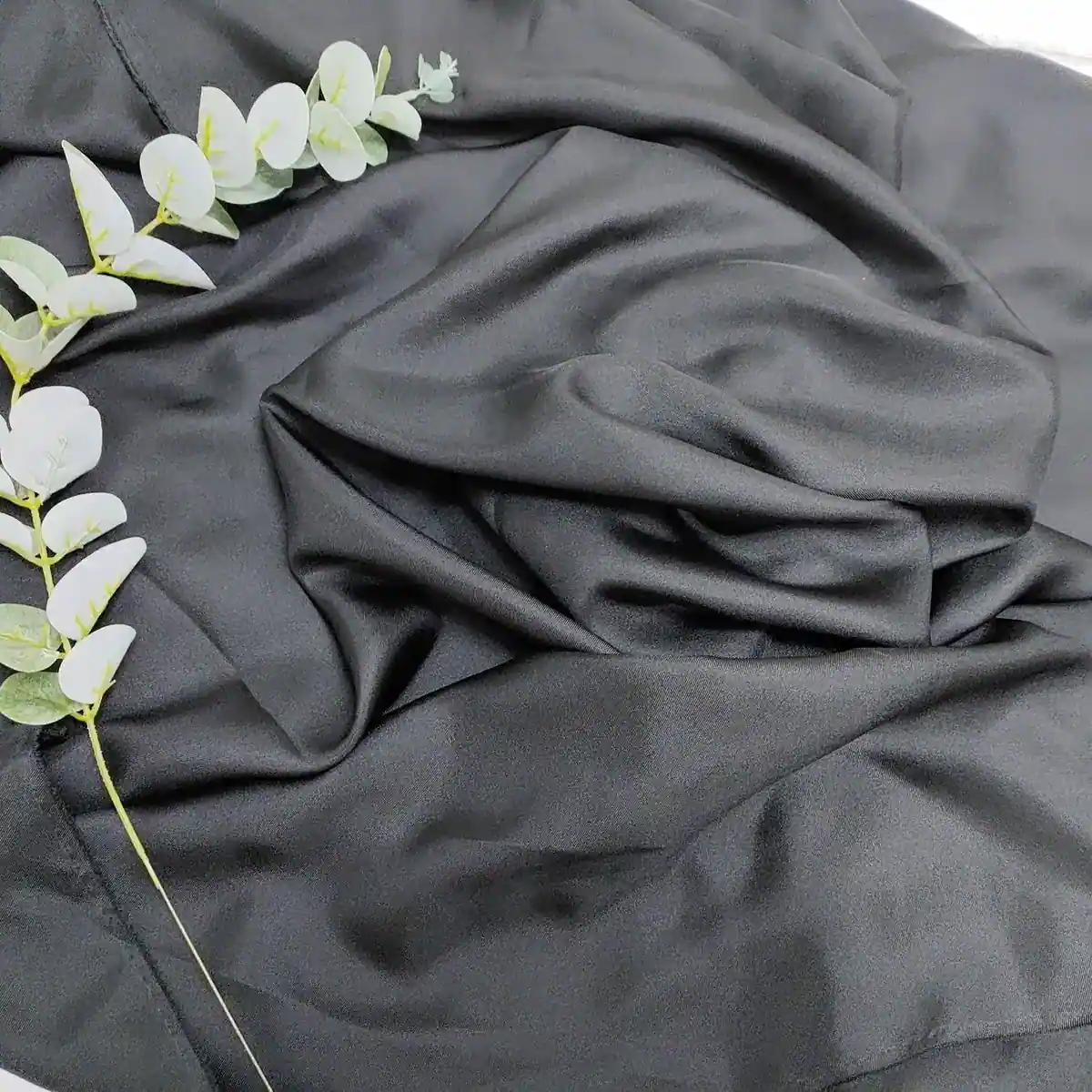 55Inch Black 16mm Silk Twill Fabric
