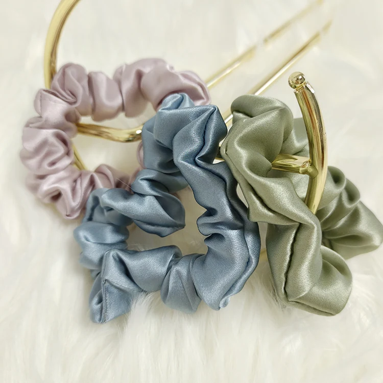 Colorful 22MM 100% Silk Scrunchie