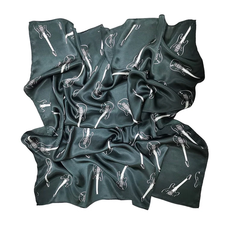 Silk Scarf Women Printed Guitar(small) Neckerchief Scarf Hair Warp Silk with Digital...