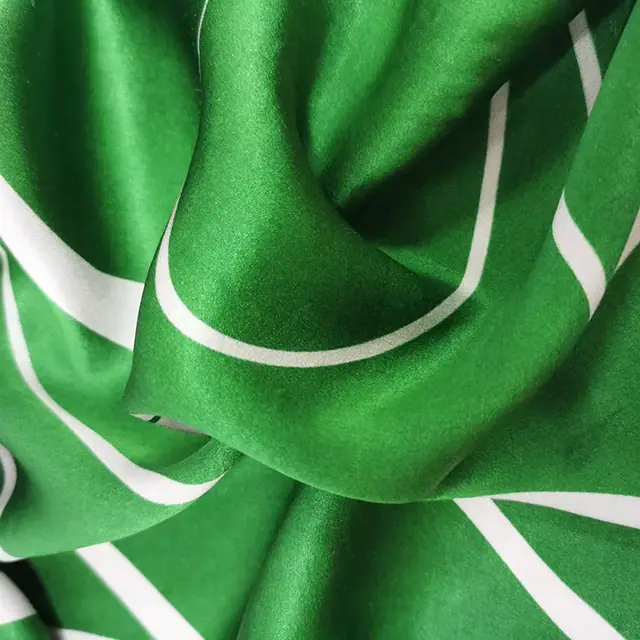 100% Mulberry Silk Charmeuse Scarves Green Square Smooth Silk Scarf for Lady styling view