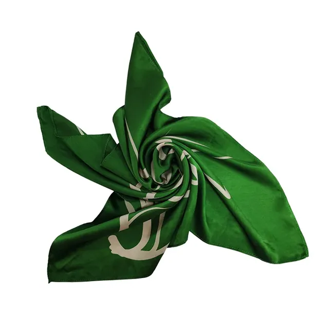 100% Mulberry Silk Charmeuse Scarves Green Square Smooth Silk Scarf for Lady alternate colourway