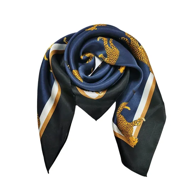 100% Mulberry Silk Charmeuse Scarves Square Smooth Silk Bandana for Lady styling view