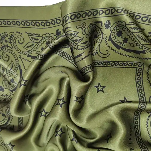 100% Mulberry Silk Charmeuse Scarves with Star Square Smooth Silk Scarf for Lady detail view