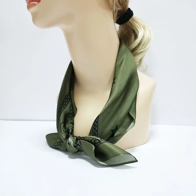 100% Mulberry Silk Charmeuse Scarves with Star Square Smooth Silk Scarf for Lady flat lay