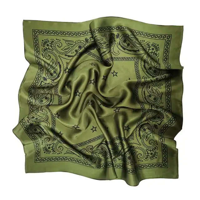 100% Mulberry Silk Charmeuse Scarves with Star Square Smooth Silk Scarf for Lady