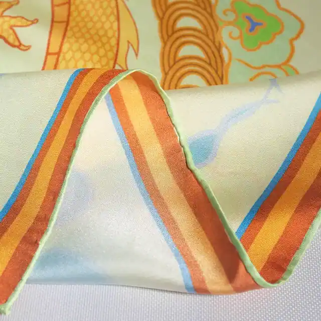 14mm Silk Twill Custom Scarf Hand Hem Roll Scarf alternate colourway