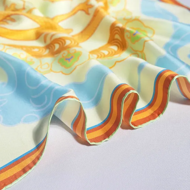 14mm Silk Twill Custom Scarf Hand Hem Roll Scarf styling view